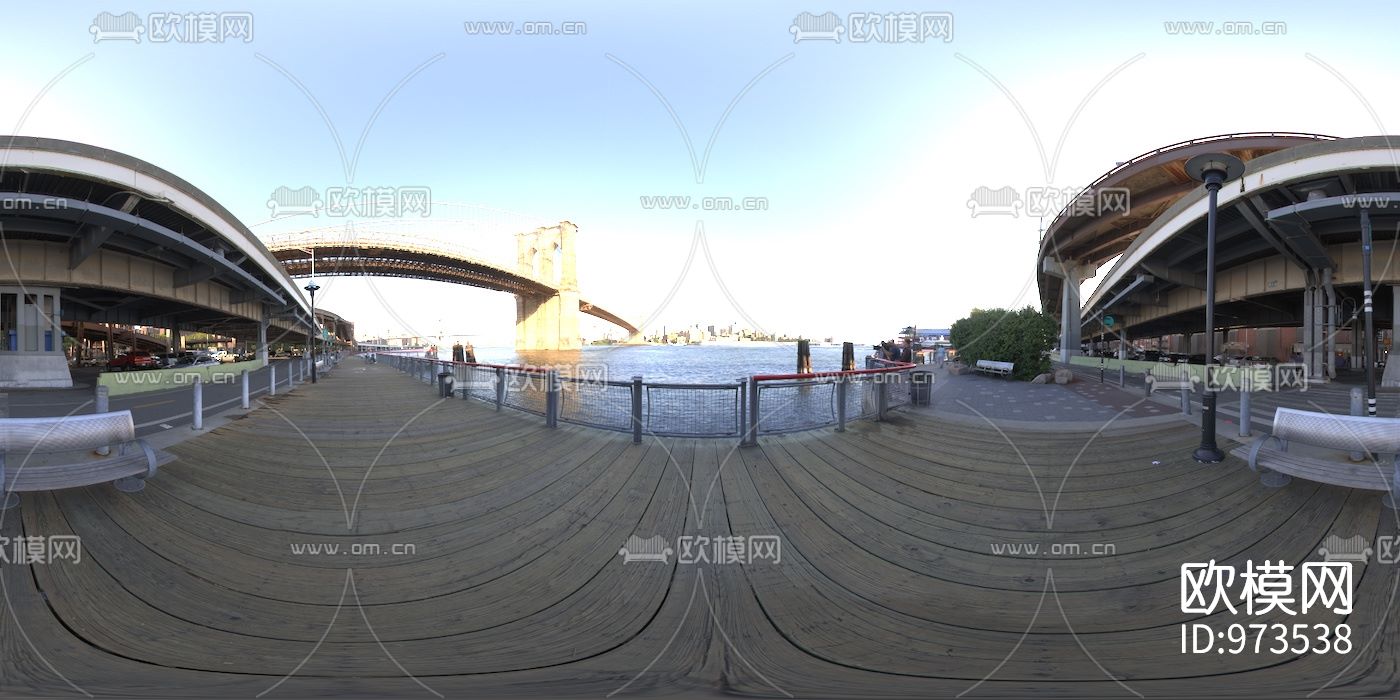 都市河湾码头大桥hdr外景贴图下载