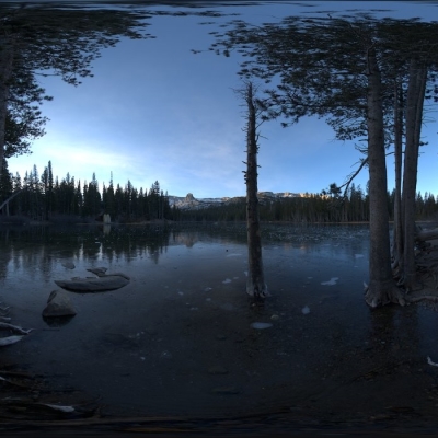  雪地森林湖泊hdr外景贴图 