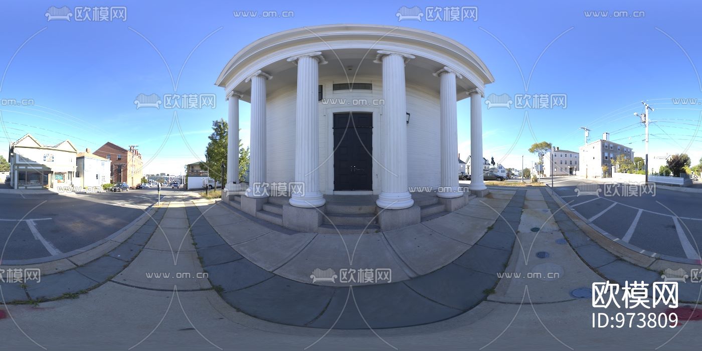 街道教堂门口hdr外景贴图下载