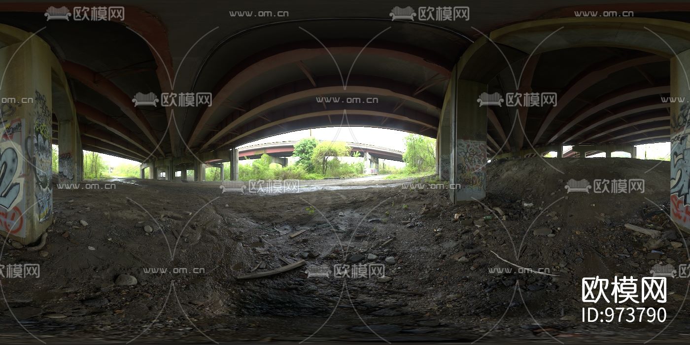 公路桥底桥洞hdr外景贴图下载