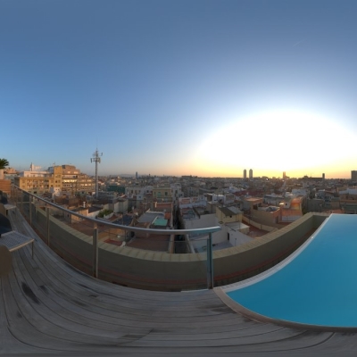  楼顶露台都市风景hdr外景贴图 