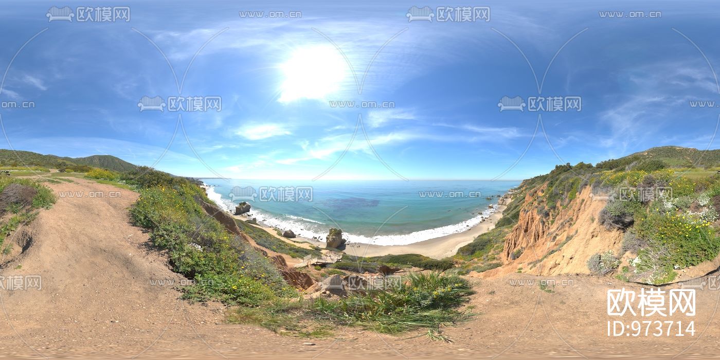 海边沙滩蓝天hdr外景贴图下载