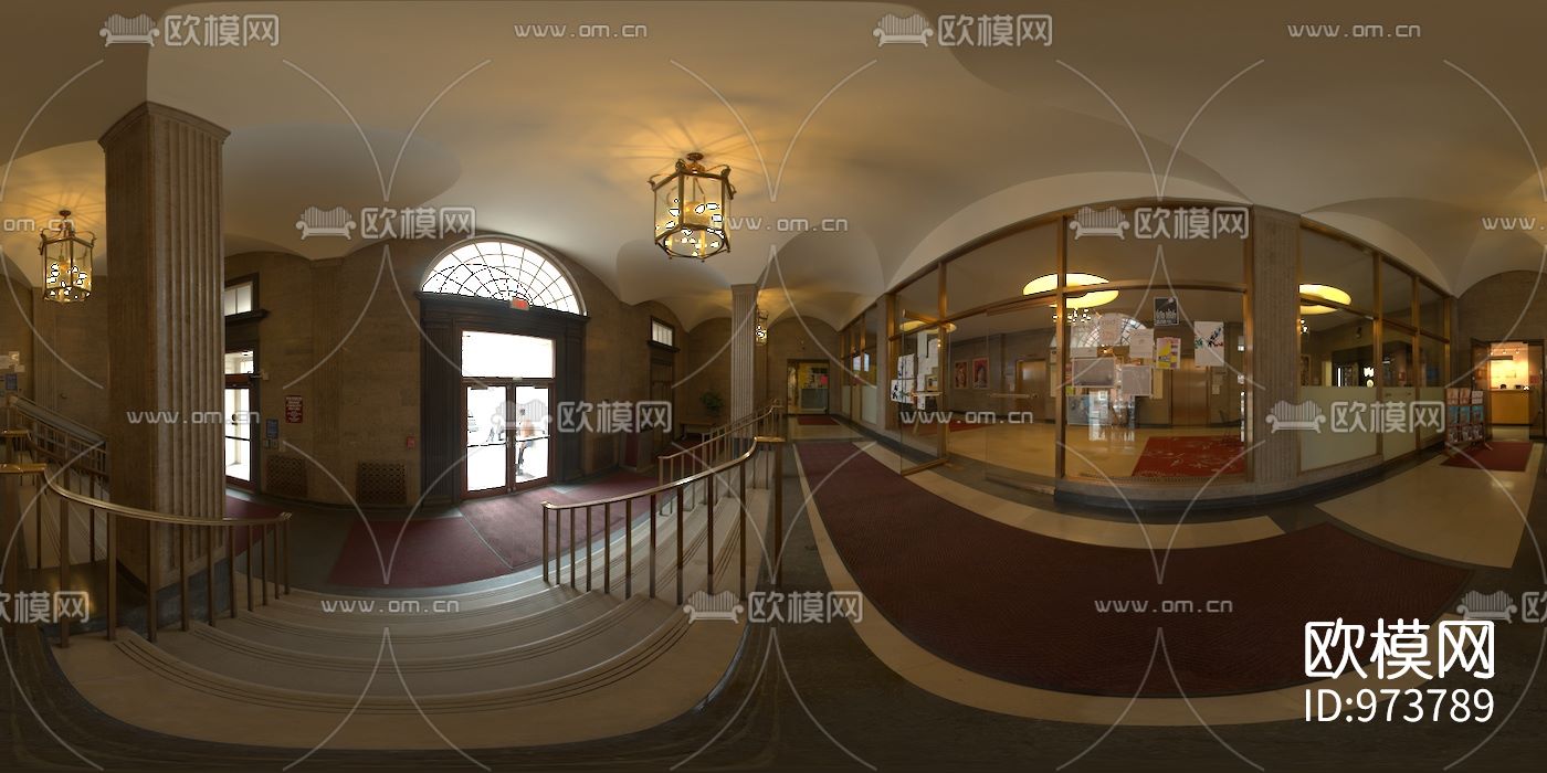 公寓入口电梯厅hdr外景贴图下载