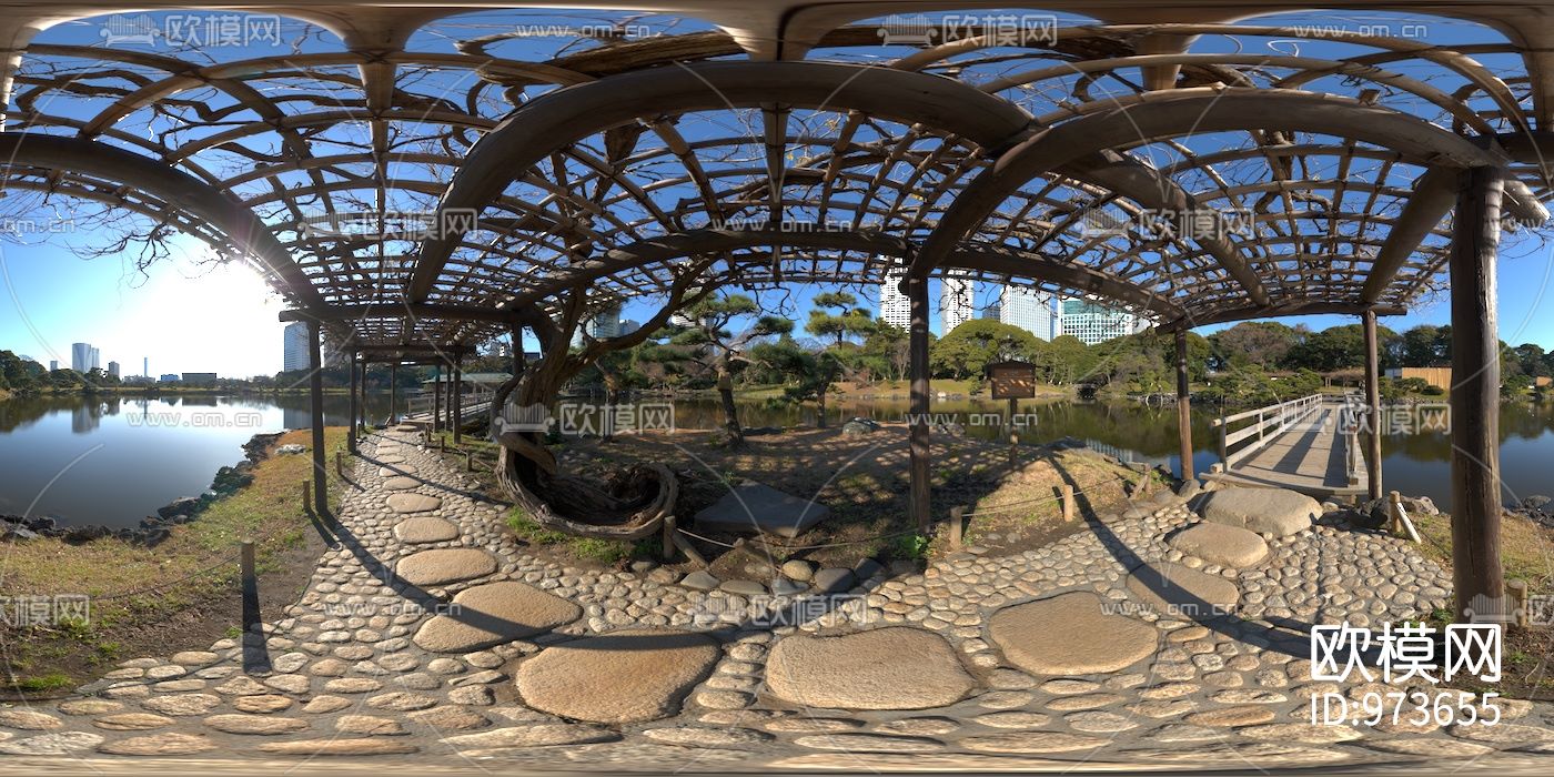 湖边树枝长廊hdr外景贴图下载