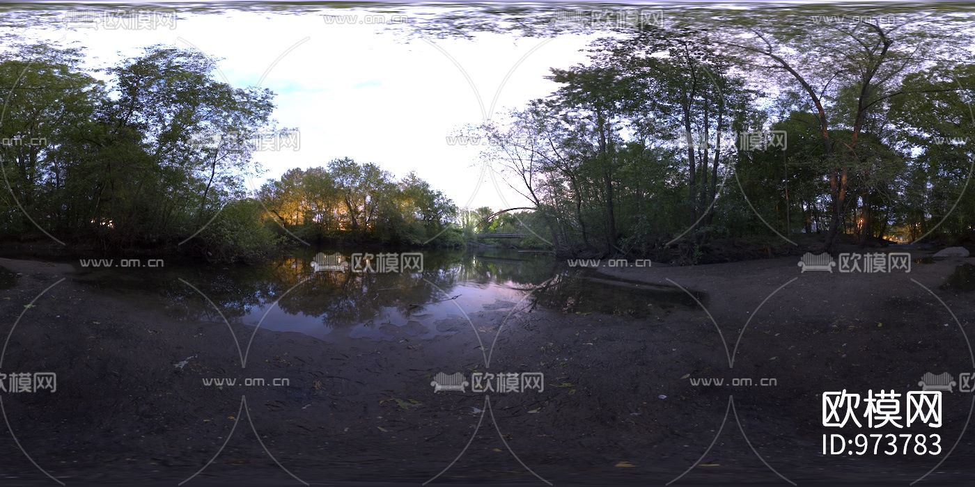 树林沼泽小桥hdr外景贴图下载
