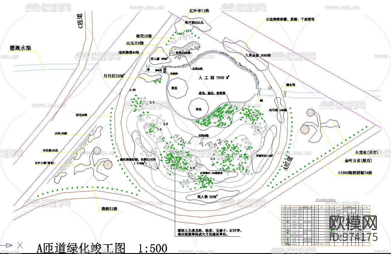 杭州大井互通立交绿化全套施工图下载（渲染图2）