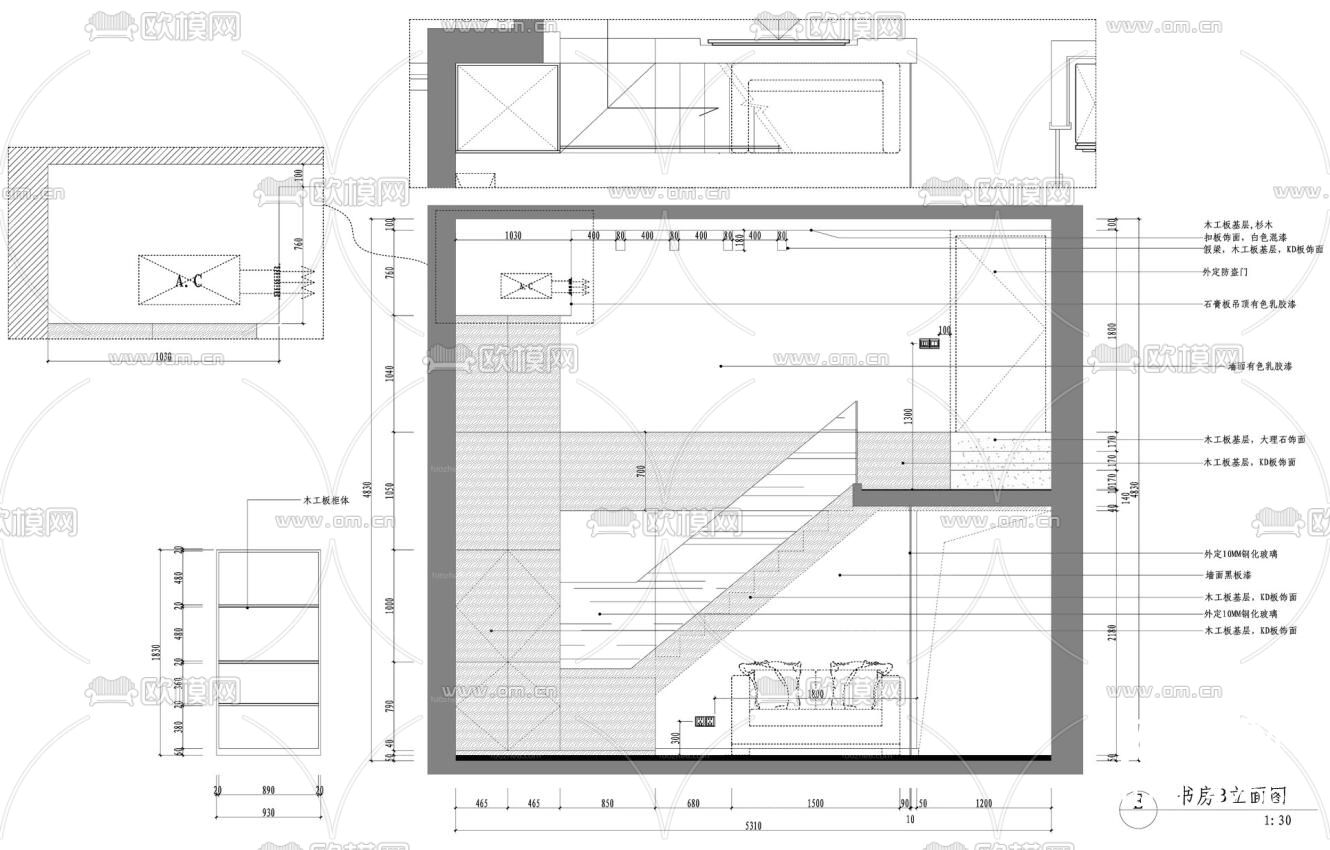 全案家装设计施工图下载（渲染图3）