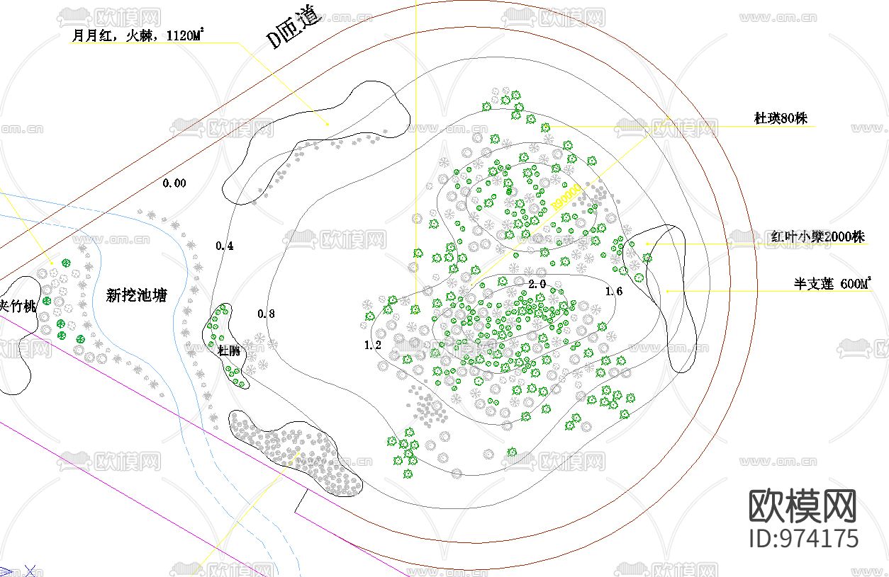 杭州大井互通立交绿化全套施工图下载（渲染图1）