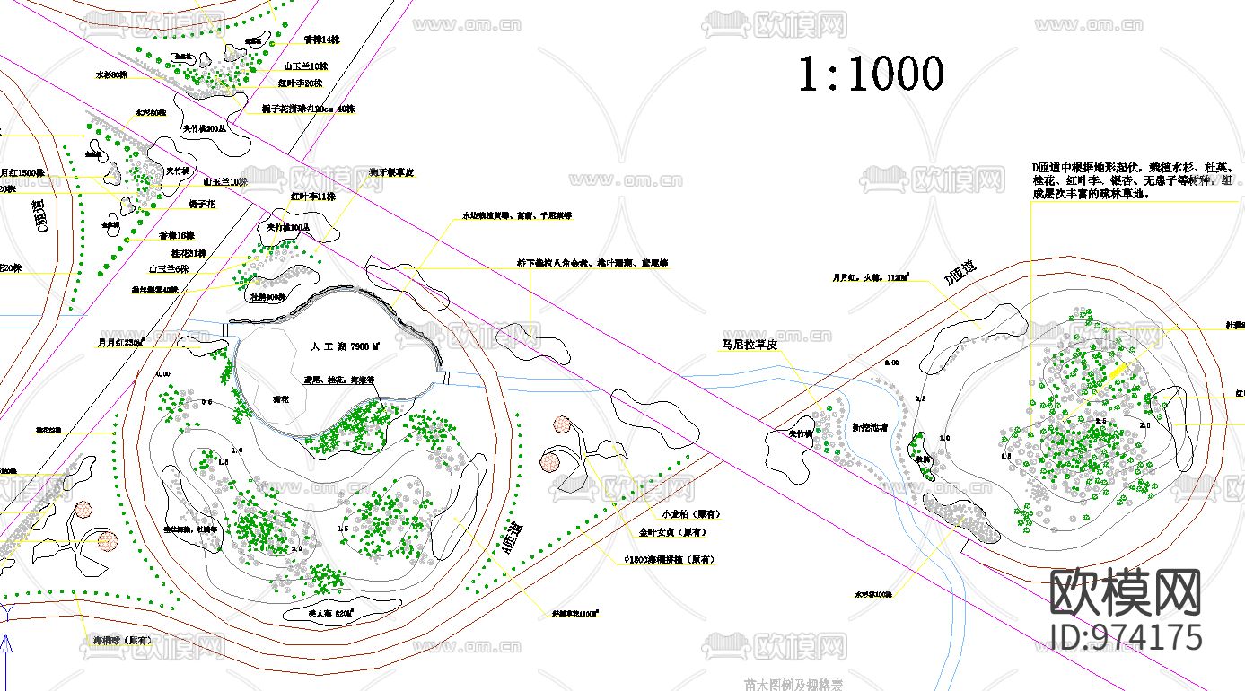 杭州大井互通立交绿化全套施工图下载（渲染图3）