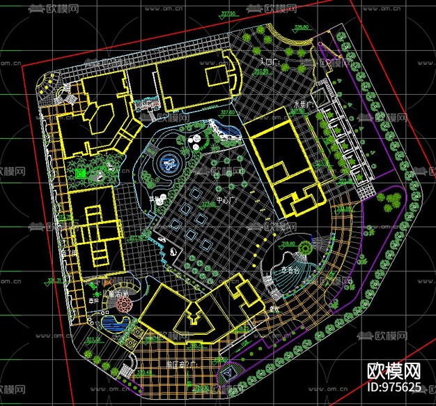 重慶一城新界二期工程景觀施工圖下載(渲染圖1)