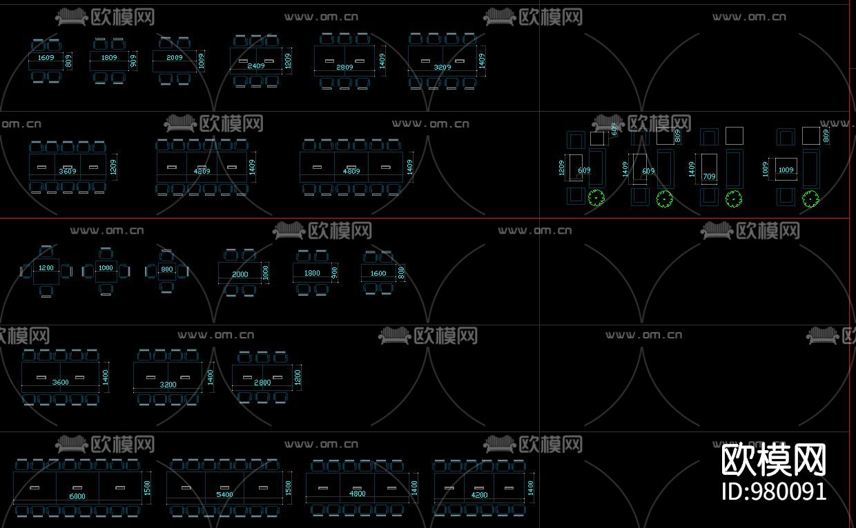 办公家具CAD图集下载（渲染图6）