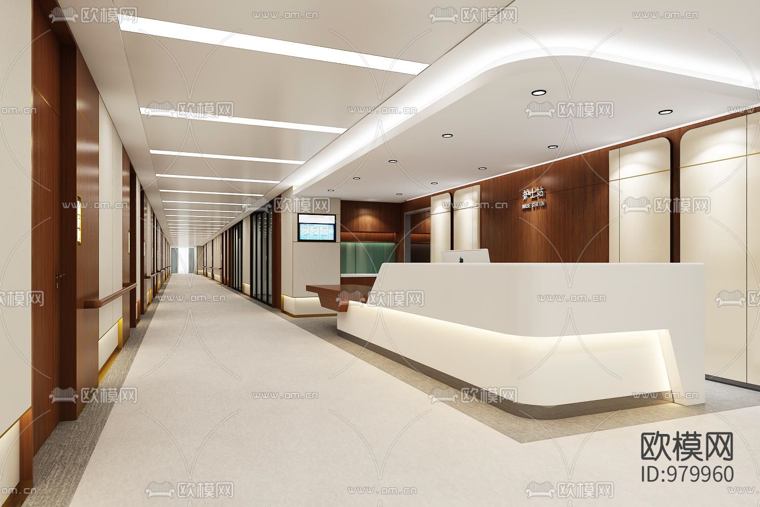 工人医院住院部VIP楼层cad施工图附加效果图