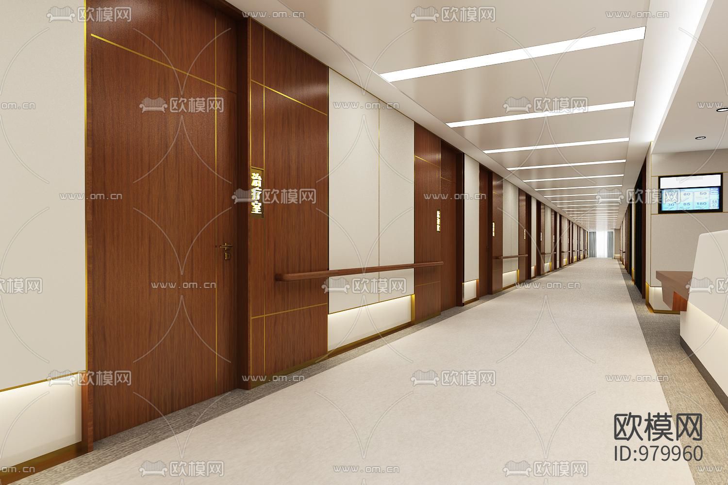 工人医院住院部VIP楼层cad施工图附加效果图