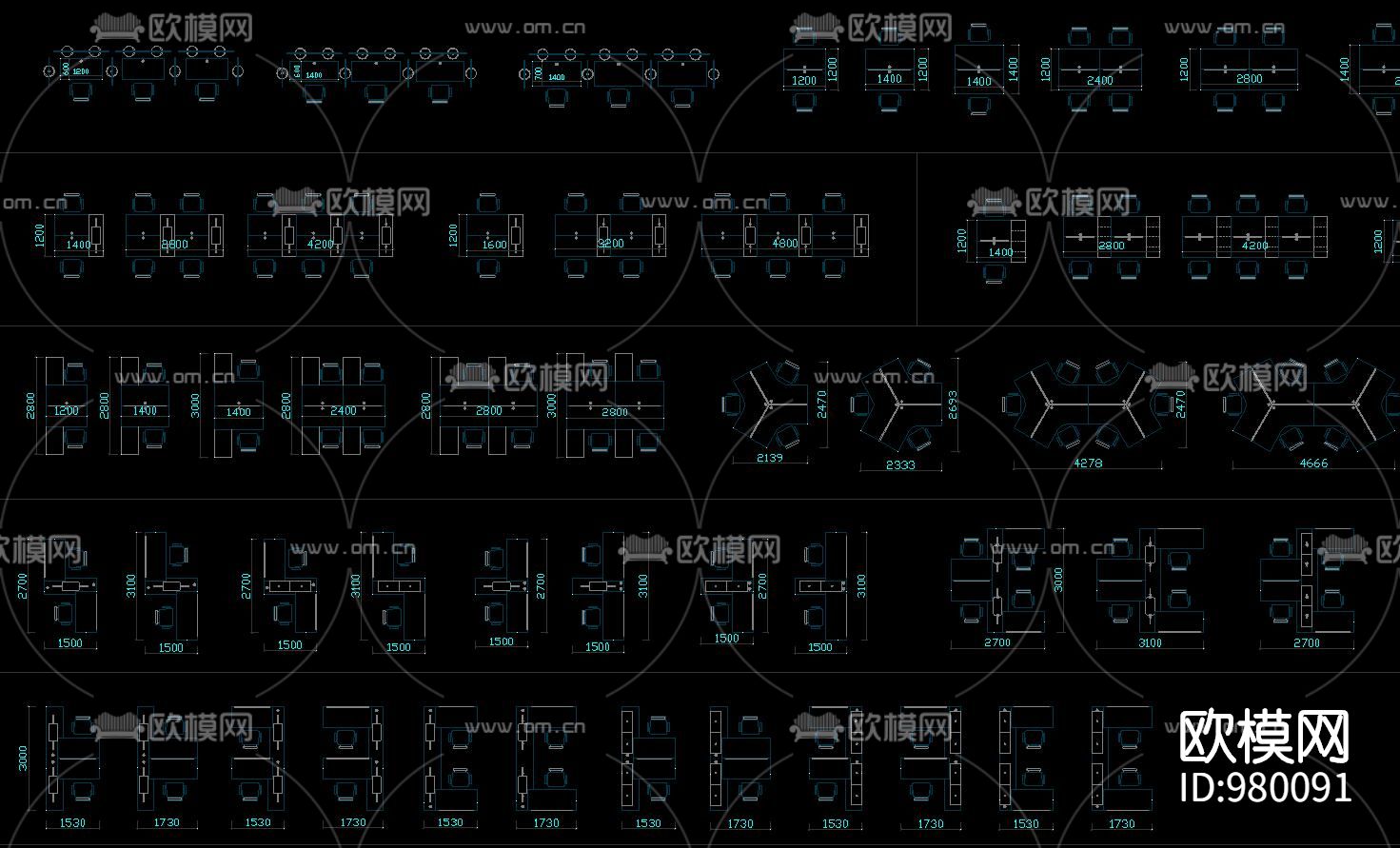 办公家具CAD图集下载（渲染图10）