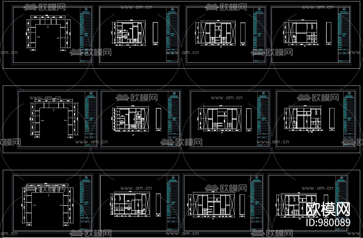 L型 U弄 衣柜内部结构CAD图库下载（渲染图10）