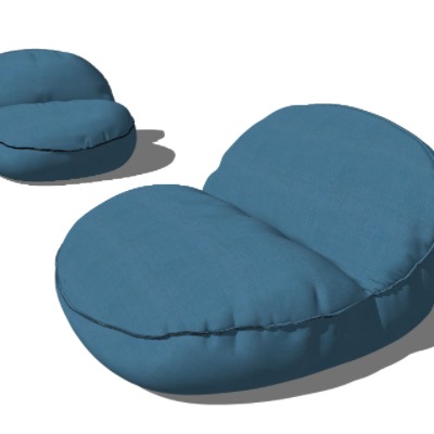 现代布艺懒人沙发su模型