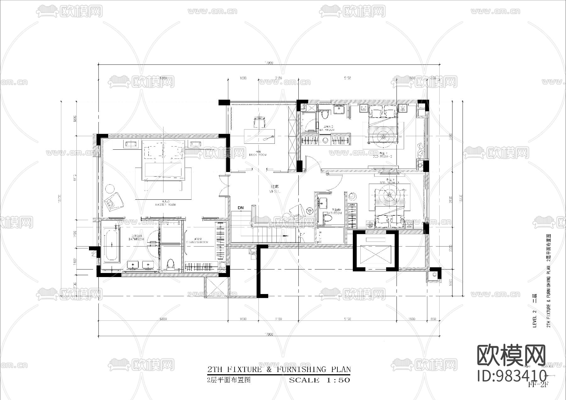 新中式双层别墅室内装修图（含效果）下载（渲染图4）