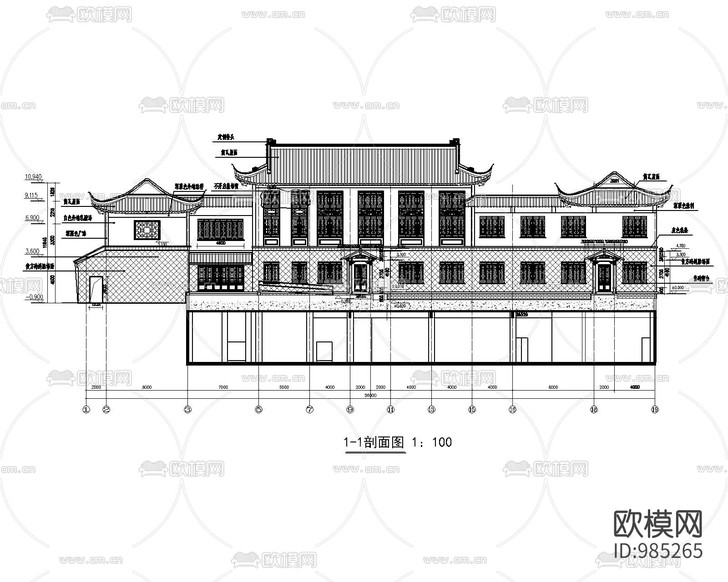 南公園立面圖庫下載(渲染圖3)
