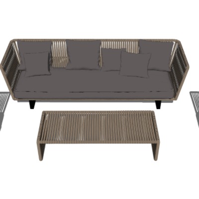  现代户外沙发茶几组合su模型 