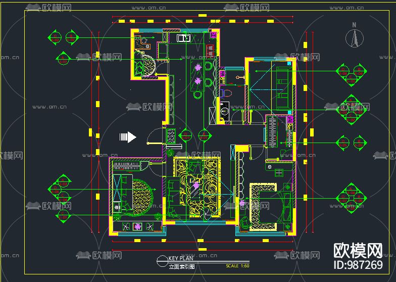 140平家装原创施工图下载（渲染图6）