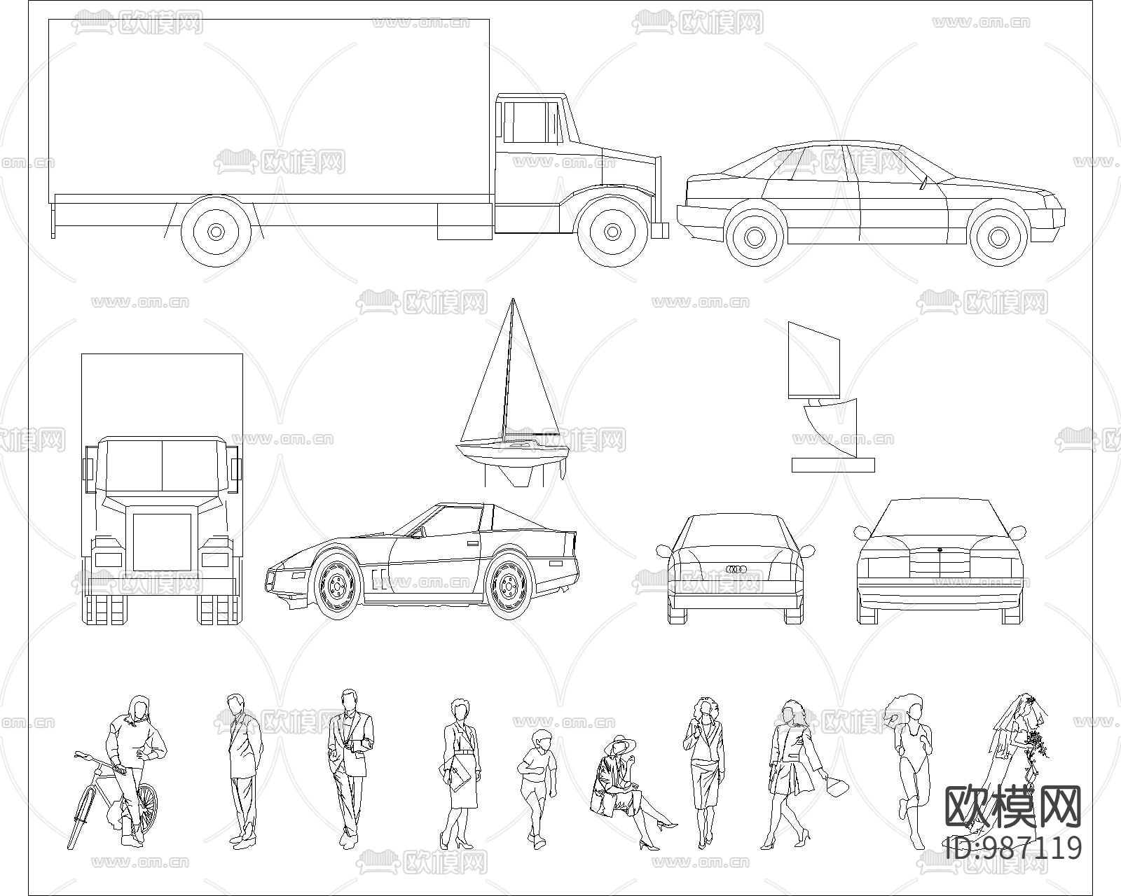 立面图块集图库下载（渲染图1）