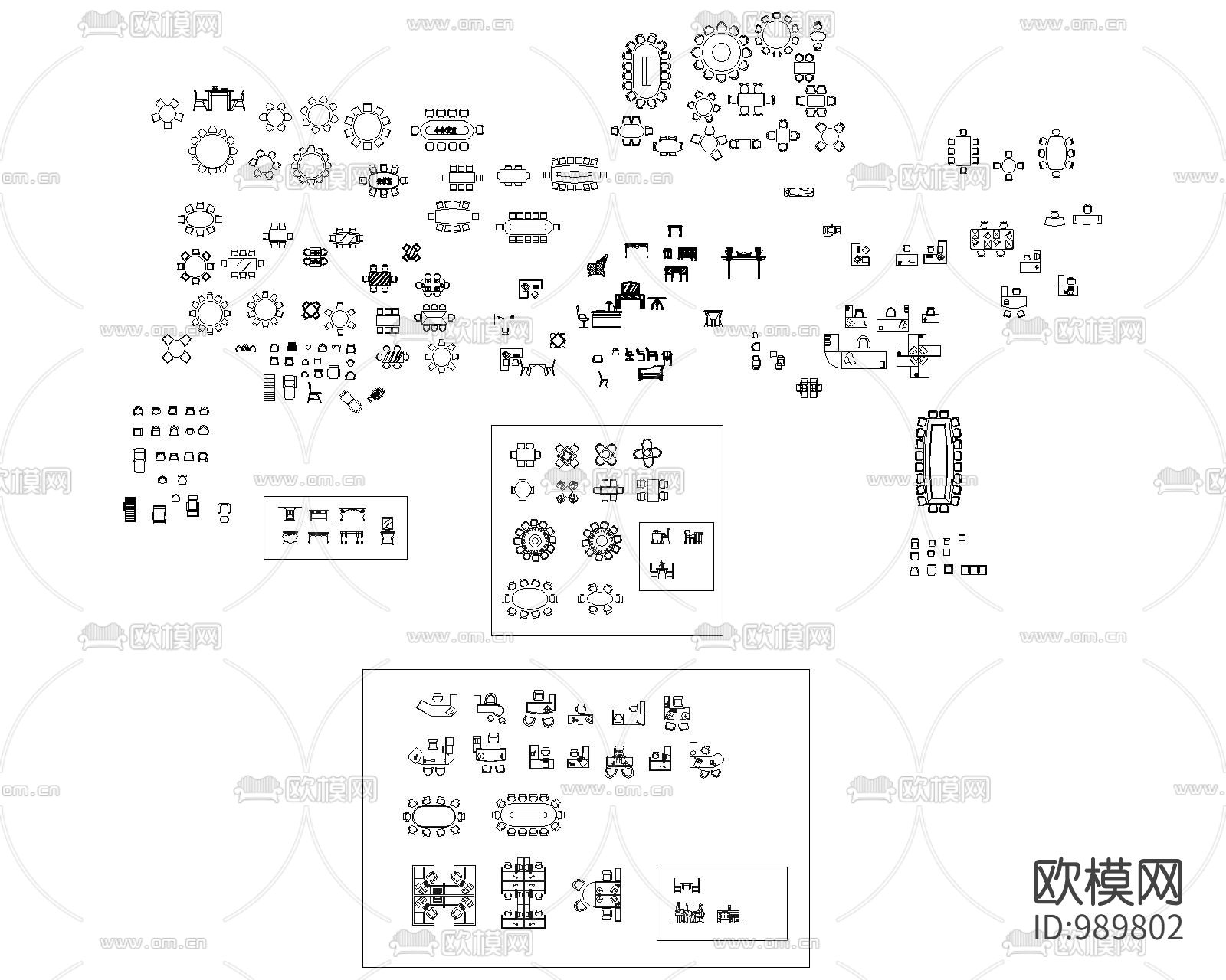 办公桌椅组合图库下载（渲染图3）