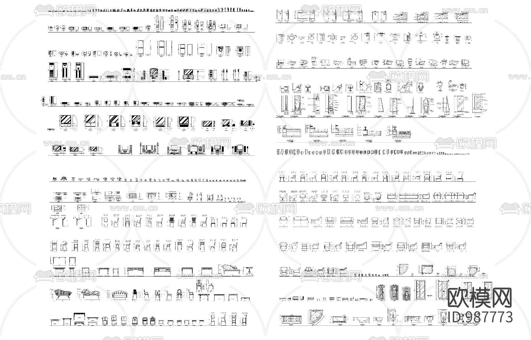 别墅专用CAD图库下载（渲染图3）