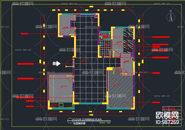 140平家装原创施工图下载（渲染图1）