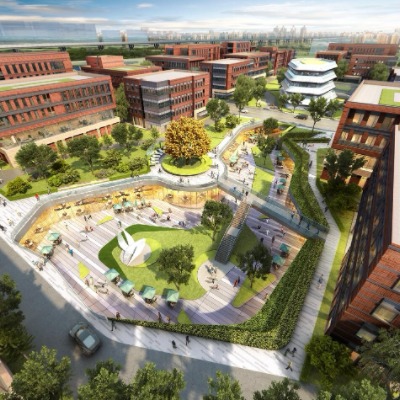  现代商业广场步行街su模型 