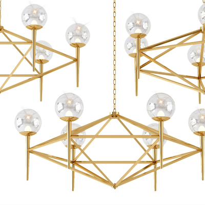 现代多头玻璃吊灯3d模型