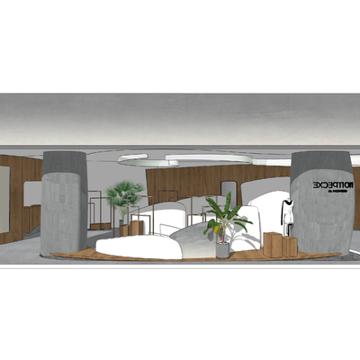  现代服饰专卖店su模型 