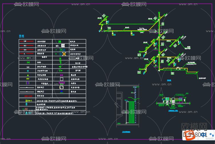 五星级酒店中央空调设计图下载（渲染图3）