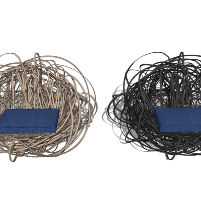 现代鸟巢休闲椅su模型