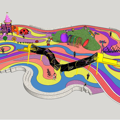  现代儿童游乐场su模型 