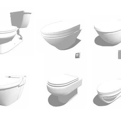  现代卫浴坐便器su模型 