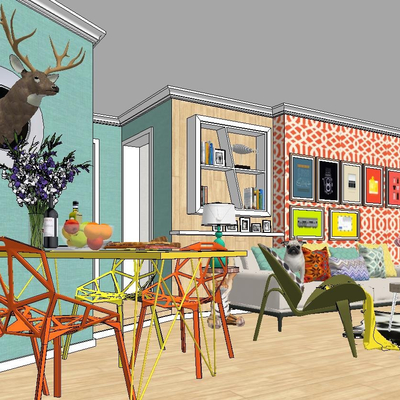  北欧公寓su模型 