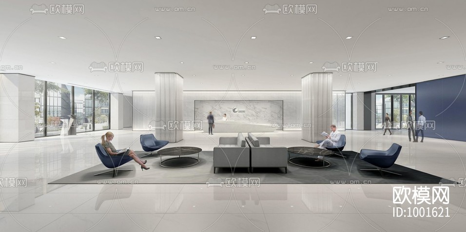 上海山鹰国际办公室施工图下载(渲染图1)