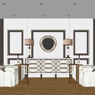 现代按摩椅组合su模型