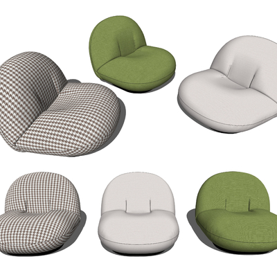 现代布艺懒人沙发组合su模型