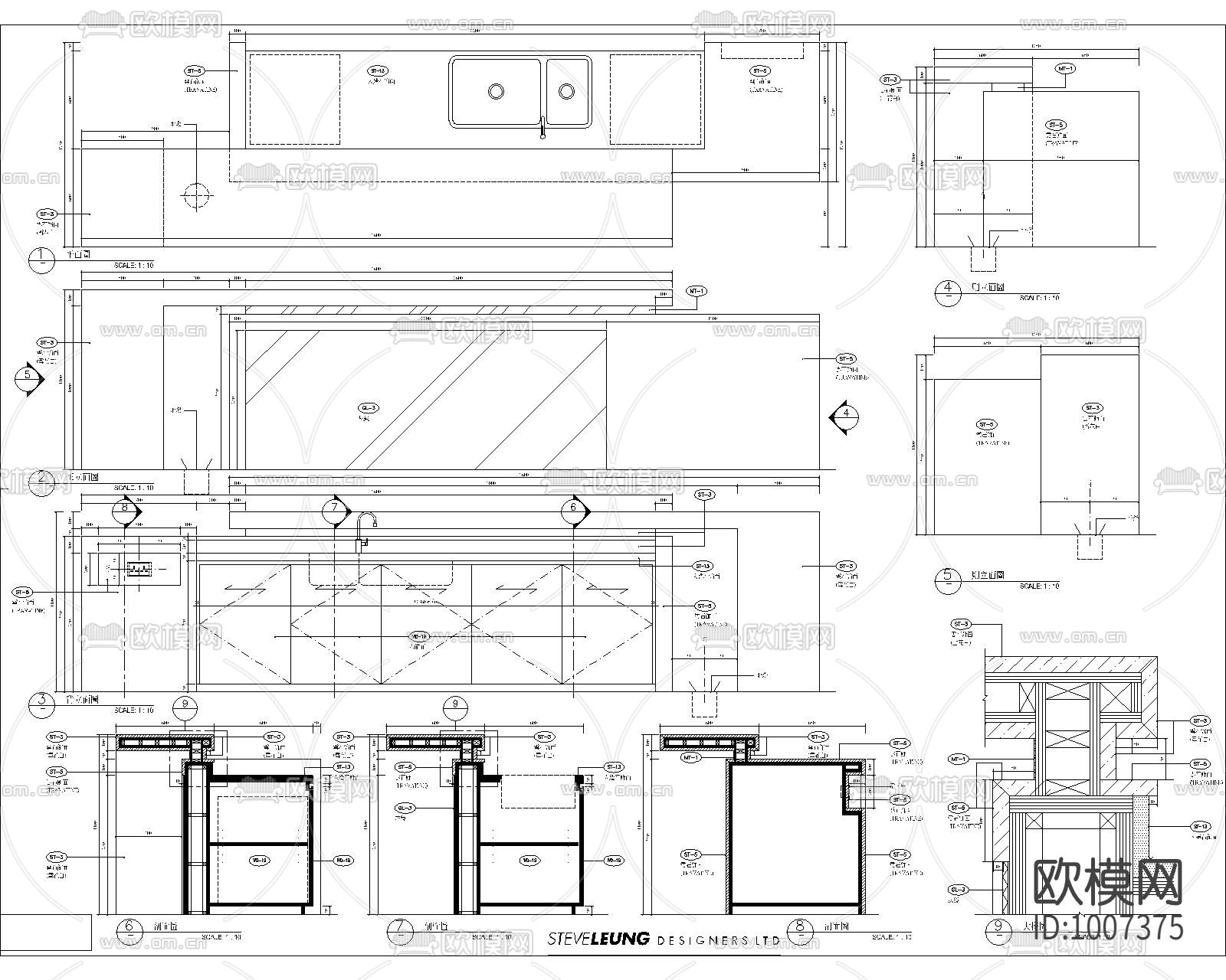 吧台常用大样下载（渲染图2）