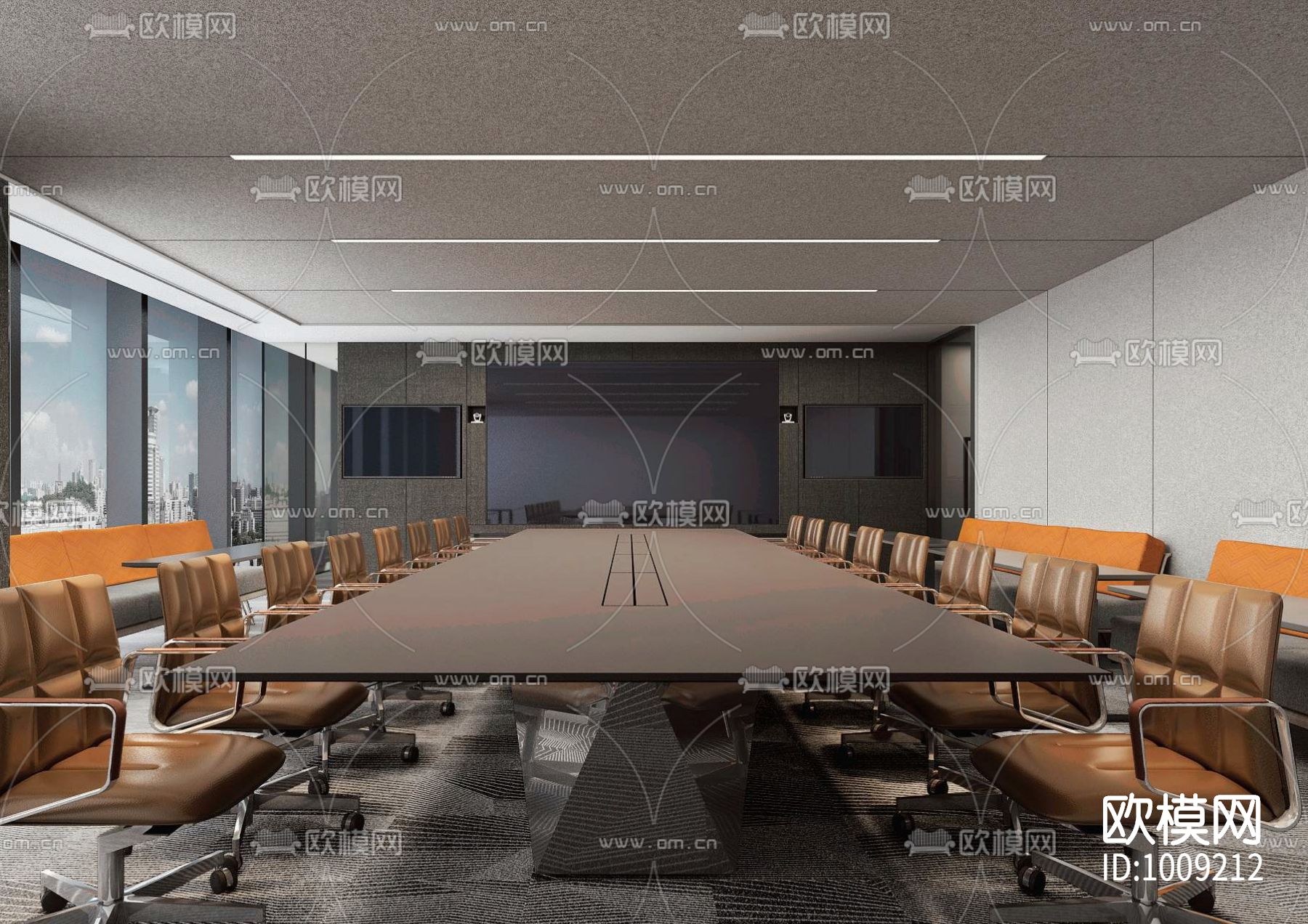 众美集团总部新办公室装饰设计施工图下载（渲染图6）