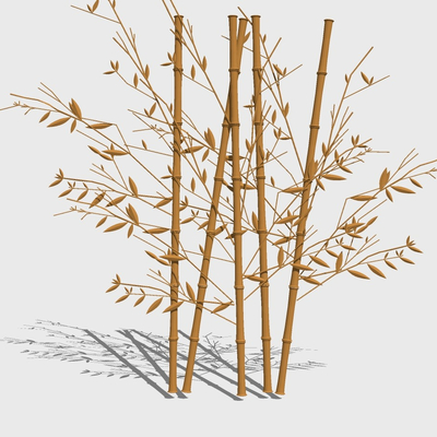  现代竹子su模型 