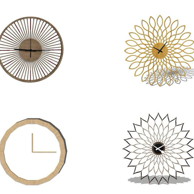  现代金属挂钟时钟su模型 