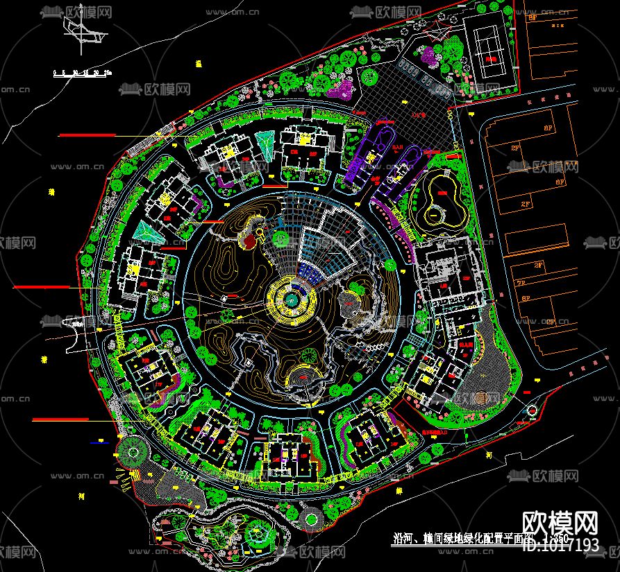 温州坦前小区全套景观CAD施工图下载（渲染图1）