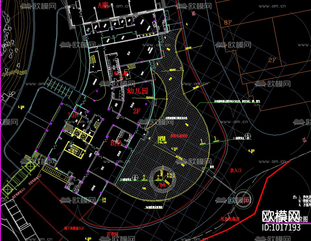 温州坦前小区全套景观CAD施工图下载（渲染图2）