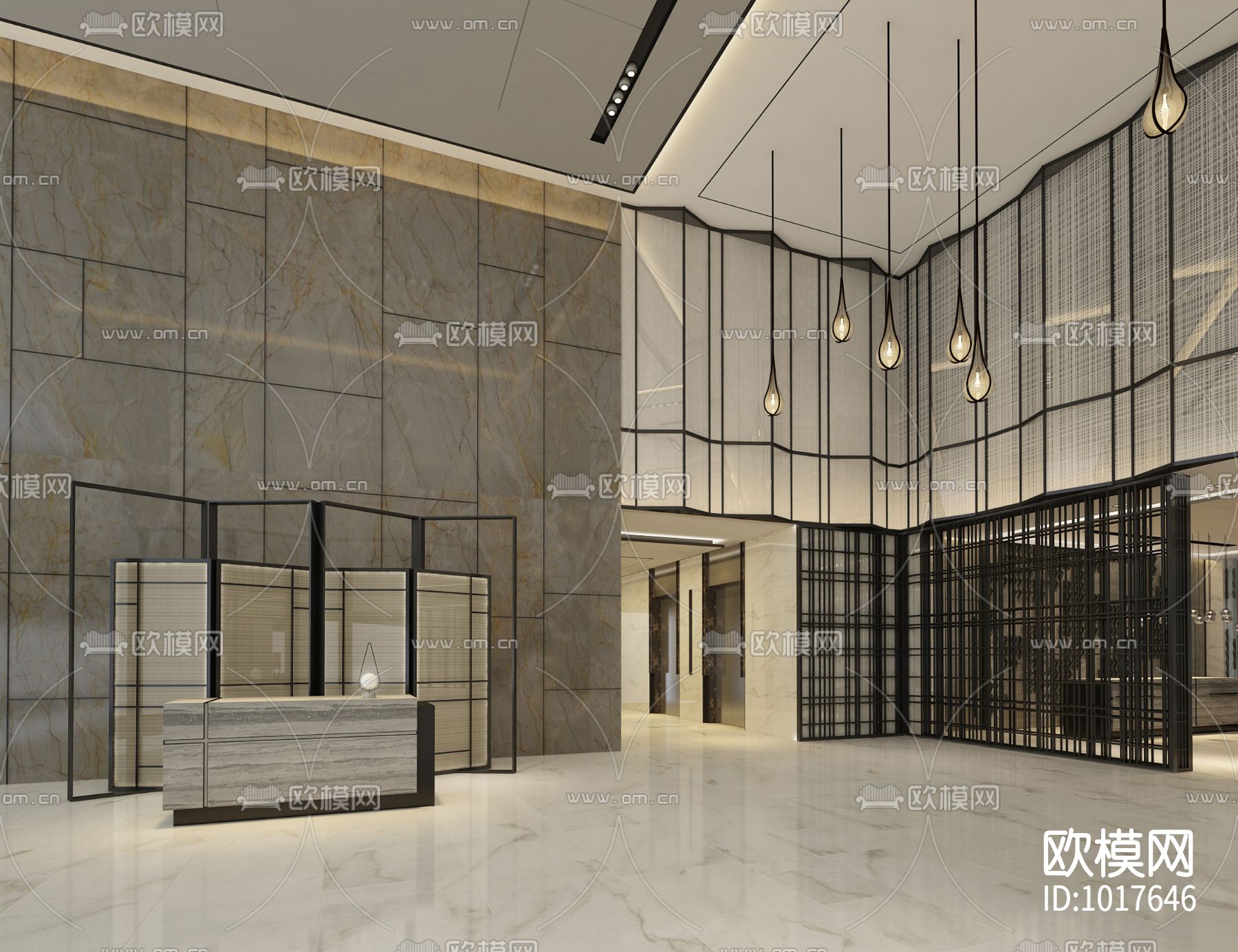 上海康桥万豪酒店室内装修施工图下载（渲染图1）