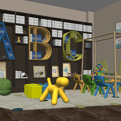  现代儿童游乐区su模型 