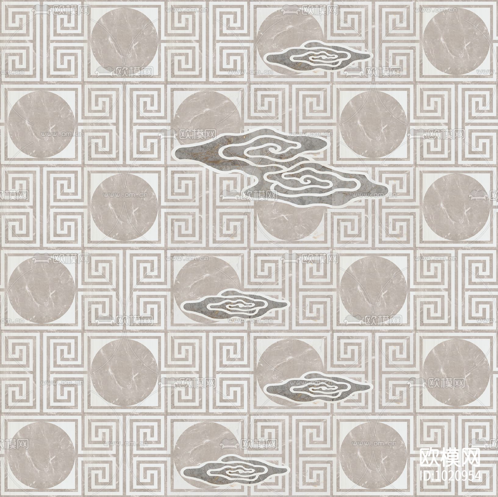 米洛西大美东方石材拼花贴图下载（渲染图5）