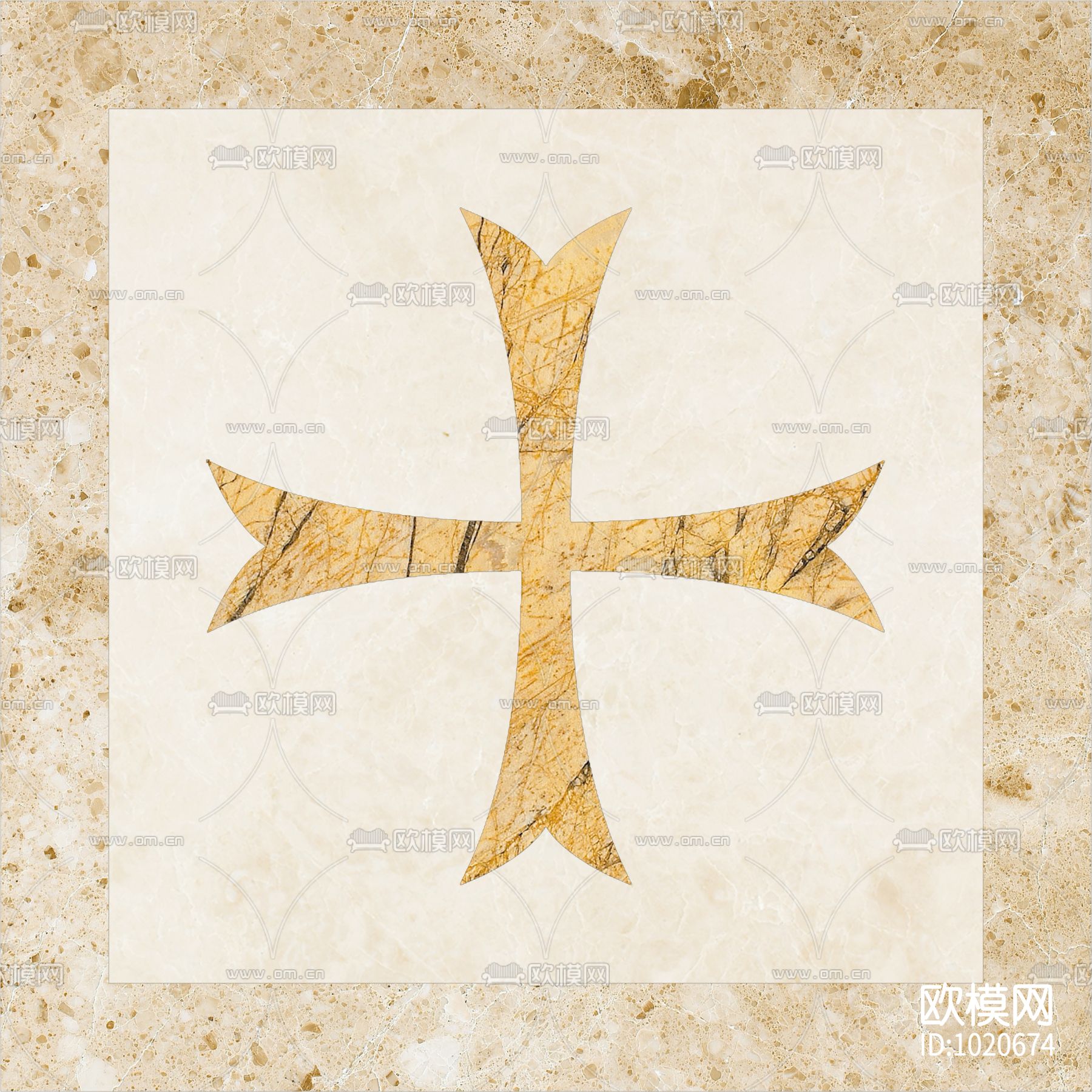 米洛西欧式石材拼花贴图下载（渲染图3）