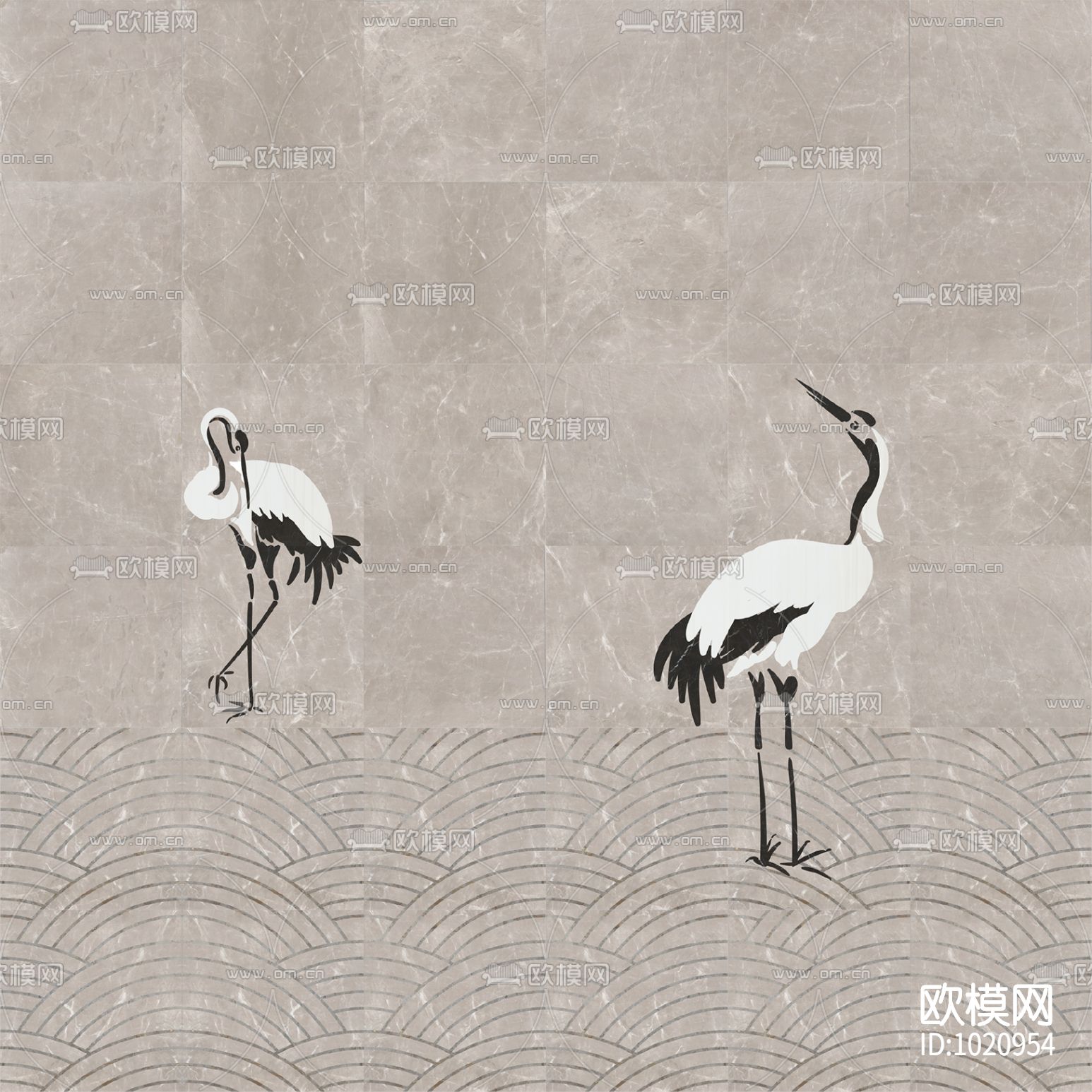 米洛西大美东方石材拼花贴图下载（渲染图3）